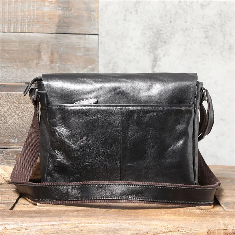 Casual men's genuine leather briefcase first layer cowhide portable bag mail bag daily shoulder messenger bag document bag