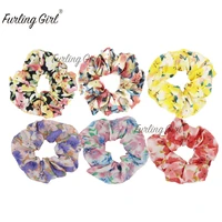 pack of 6 chiffon hair scrunchies for women girl elastic hair bands bobbles ponytail holder ties bands