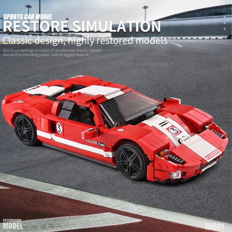 Форма King MOC Red Phantons высокотехнологичная машина GT гоночная модель автомобиля