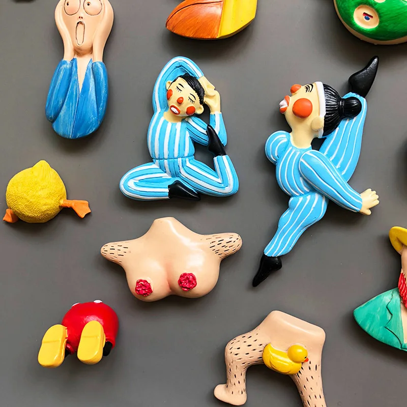 3d Мультяшные персонажи магниты на холодильник милый симпатичный магнит Объемный