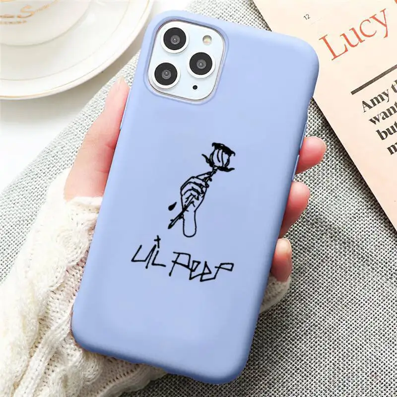 

America rapper Lil Peep Phone Case Candy Color for iPhone 6 7 8 11 12 s mini pro X XS XR MAX Plus