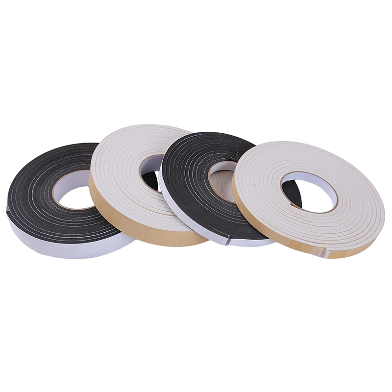 

1roll 5mm thick Strong adhesion EVA black sponge foam rubber tape anti-collision seal stri Width 15/30mm Sound insulation Strip