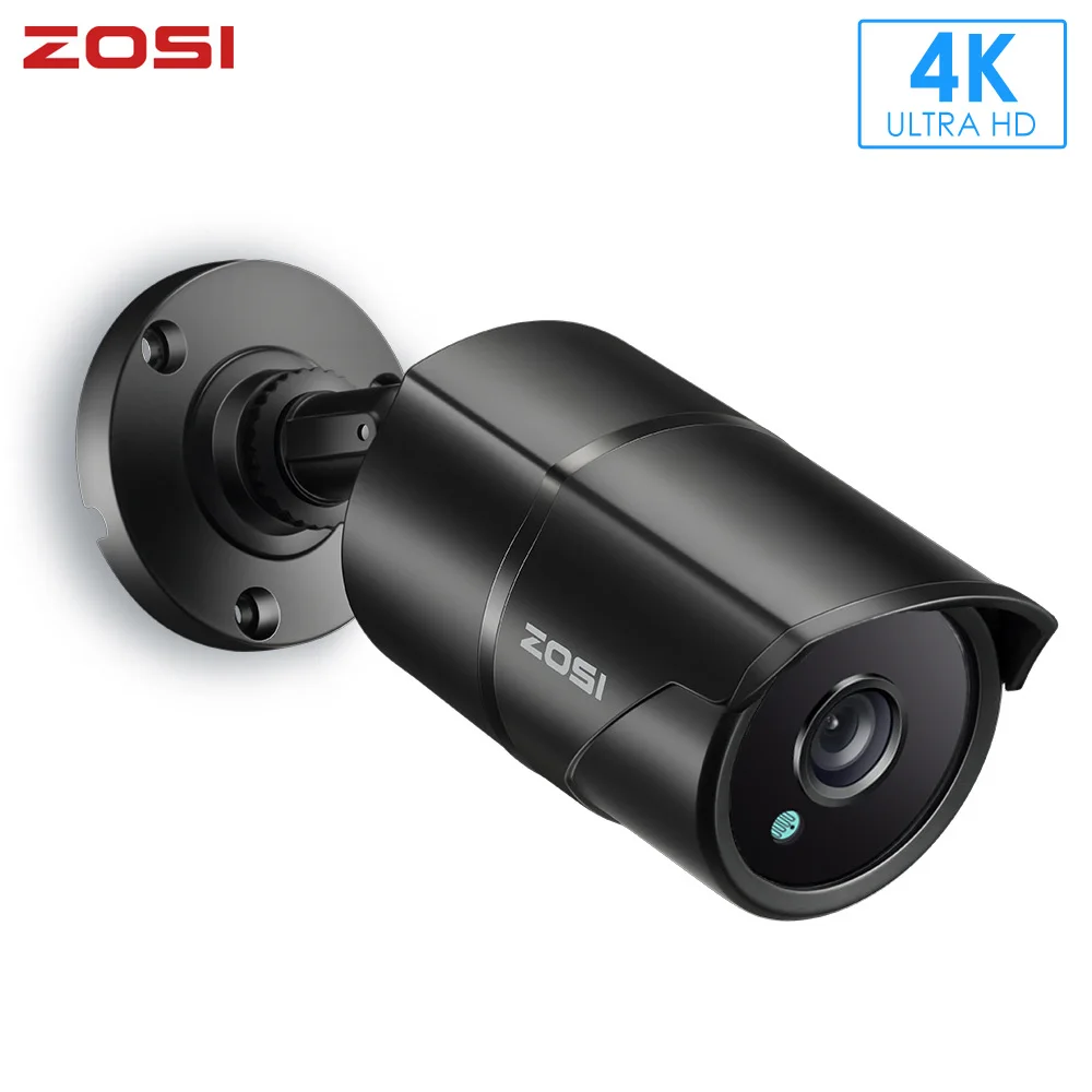 Водонепроницаемая камера видеонаблюдения ZOSI 4K TVI 4 мм 8 Мп 1/2 3 дюйма CMOS Bullet