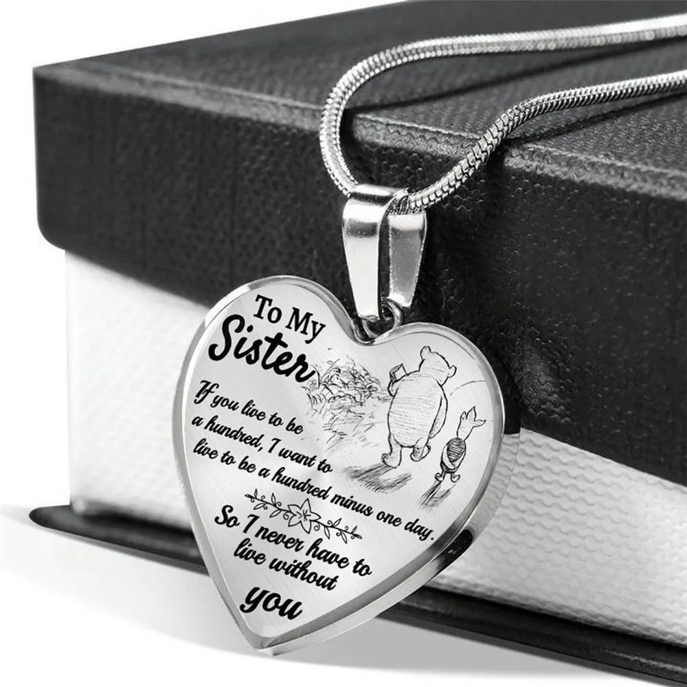 Ожерелье с металлической цепочкой для моей сестры/друга ожерелье кулоном в форме