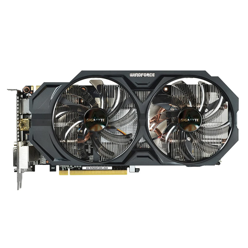 Графические карты GIGABYTE GV-N760WF2OC-2GD GPU 256Bit GDDR5 GTX 760 2GB Map видеокарта для nVIDIA Geforce GTX760 Dvi |