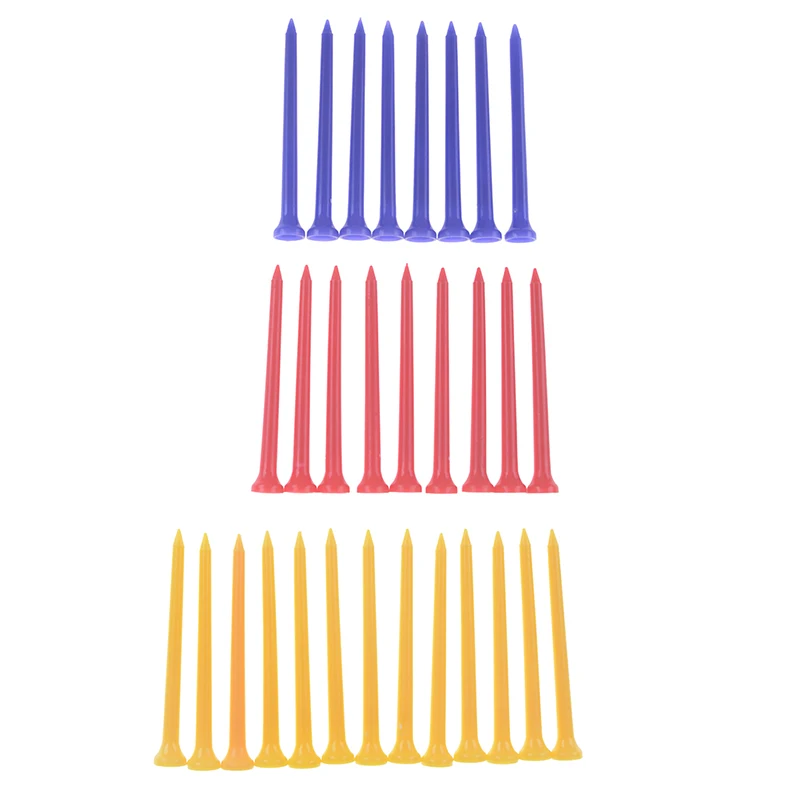 

30Pcs/Pack Plastic Golf Tees 8.3CM Durable Rubber Cushion Top Golf Tee Golf Accessories Multi Color