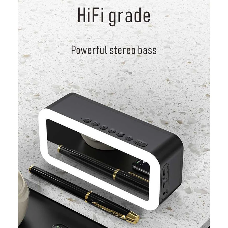 

Bluetooth Speaker, Desktop Wireless Alarm Clock for Study and Bedroom