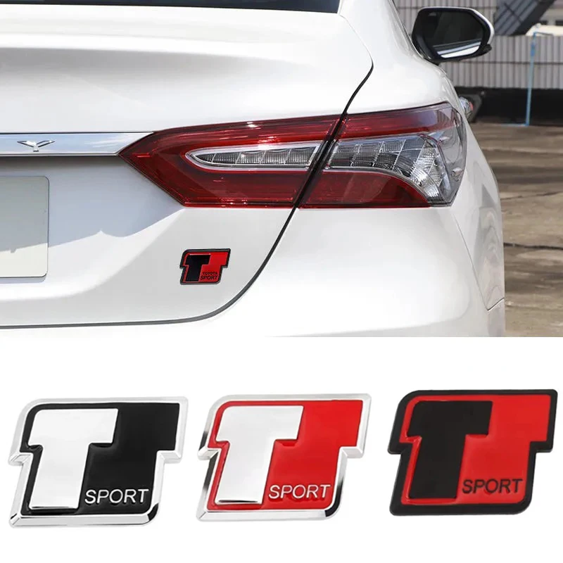 

3D Car Sticker T Sport Stickers Emblem Badge Rear Trunk Decals for Toyota RAV4 Corolla Yaris Vios Camry Prado Tundra Venza Auris