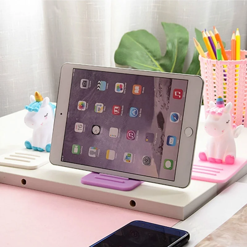 cute anti slip cartoon unicorn mobile phone holder support desk decor phone bracket for iphone 11 xs xiaomi huawei samsung stand free global shipping