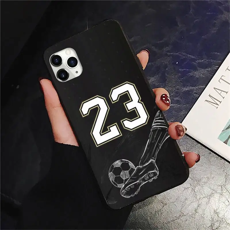 

Football Lucky number And letter Phone Case for iPhone 11 12 pro XS MAX 8 7 6 6S Plus X 5S SE 2020 XR mini