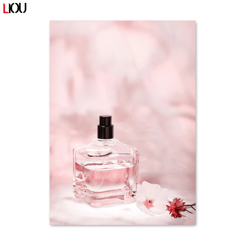 Французская башня Парижа парфюм красное вино цветок настенная Картина на холсте