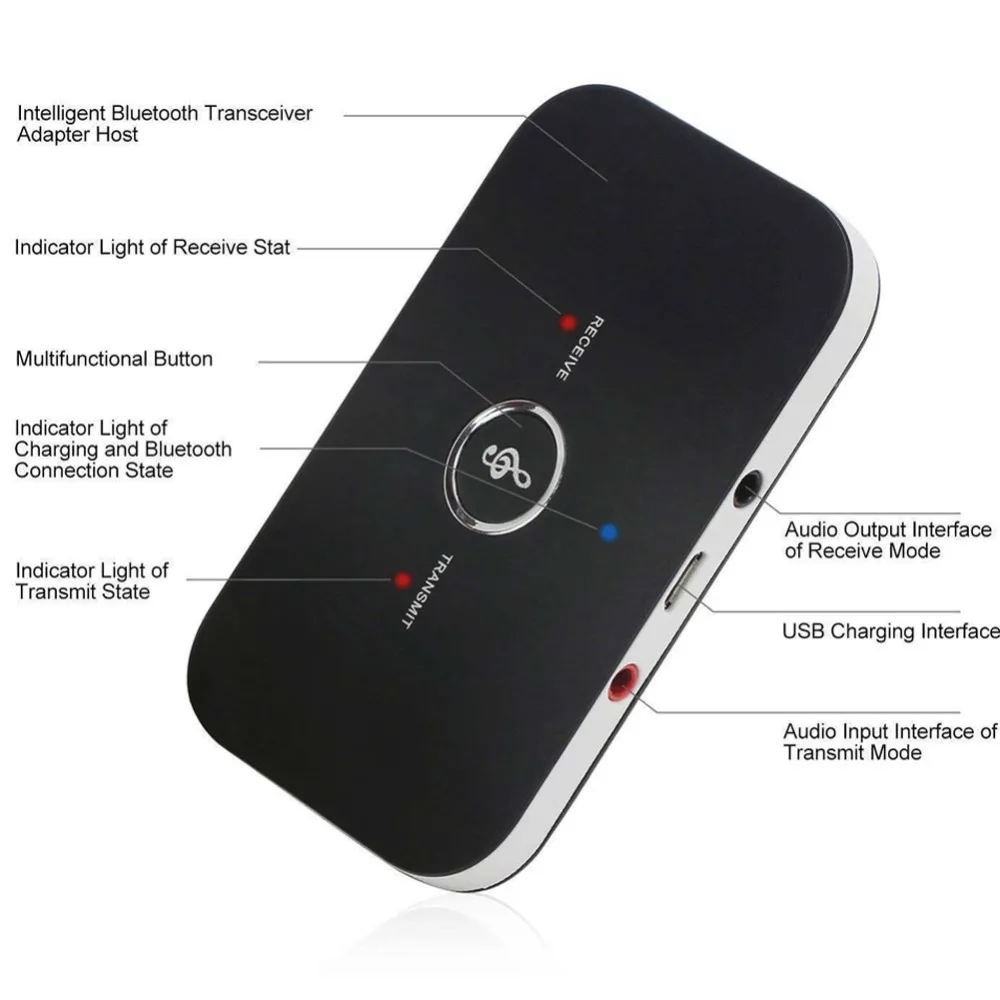 Bluetooth-совместимый передатчик V4 приемник беспроводной A2DP аудио 3 5 мм адаптер Aux Hub A6
