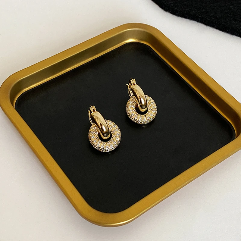 Peri'sBox Соединенные двойные круглые висячие серьги массивные маленькие Висячие