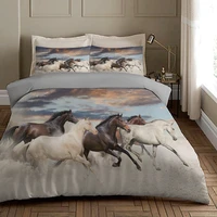 3d bedding sets horse duvet quilt cover set comforter pillowcase king queen full single size animal horse home textile 220x240