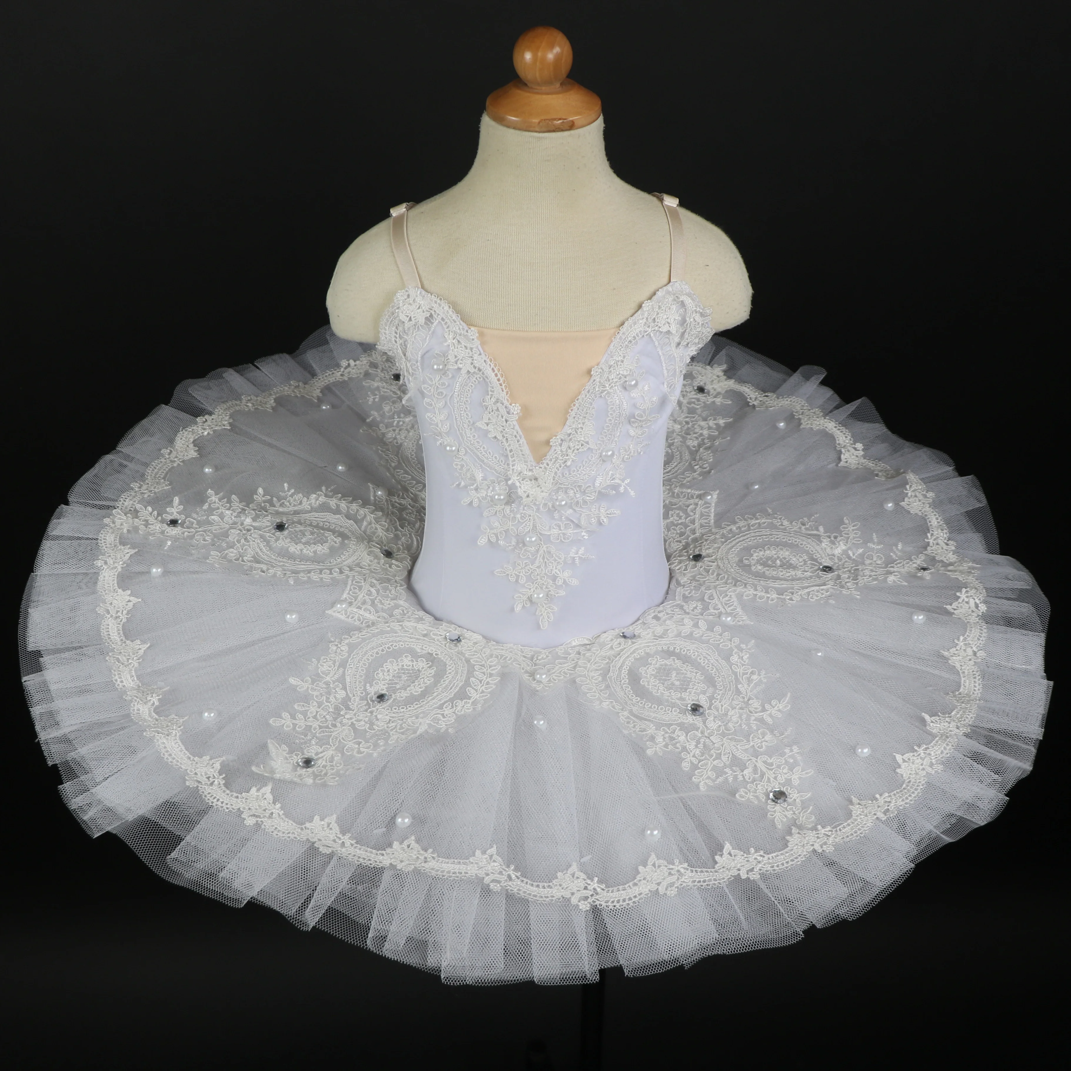 

Children's Tutu Skirts Little Swan Fluffy Tutus Performance Costume Embroidery Dress Blue