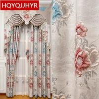 top luxury 3d jacquard full blackout curtains for bedroom high quality customized french window curtains for living room