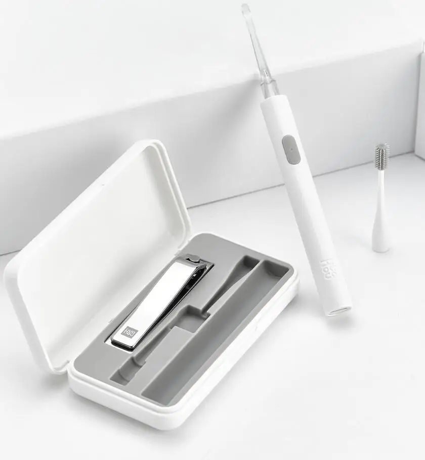 HUOHOU Portable LED Flashlight Ear Cleaner Set Mini Cleaning Earpick Wax Remover Spoon Nail Chipper For Baby | Электроника