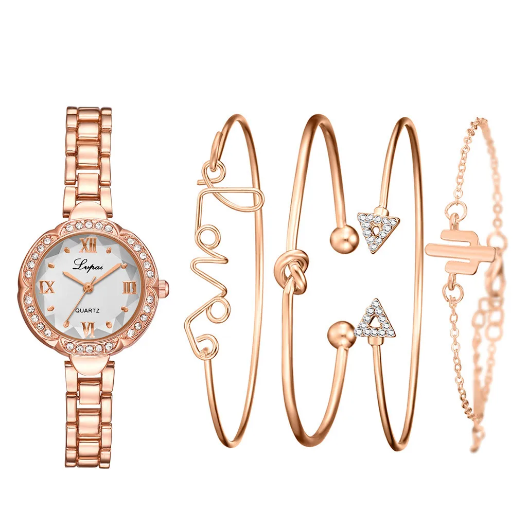 

5pcs Fashion Starry Sky Women Watches Luxury Watch Rose Gold Ladies Bracelet Watch Wristwatches Female Clock Montres Femmes