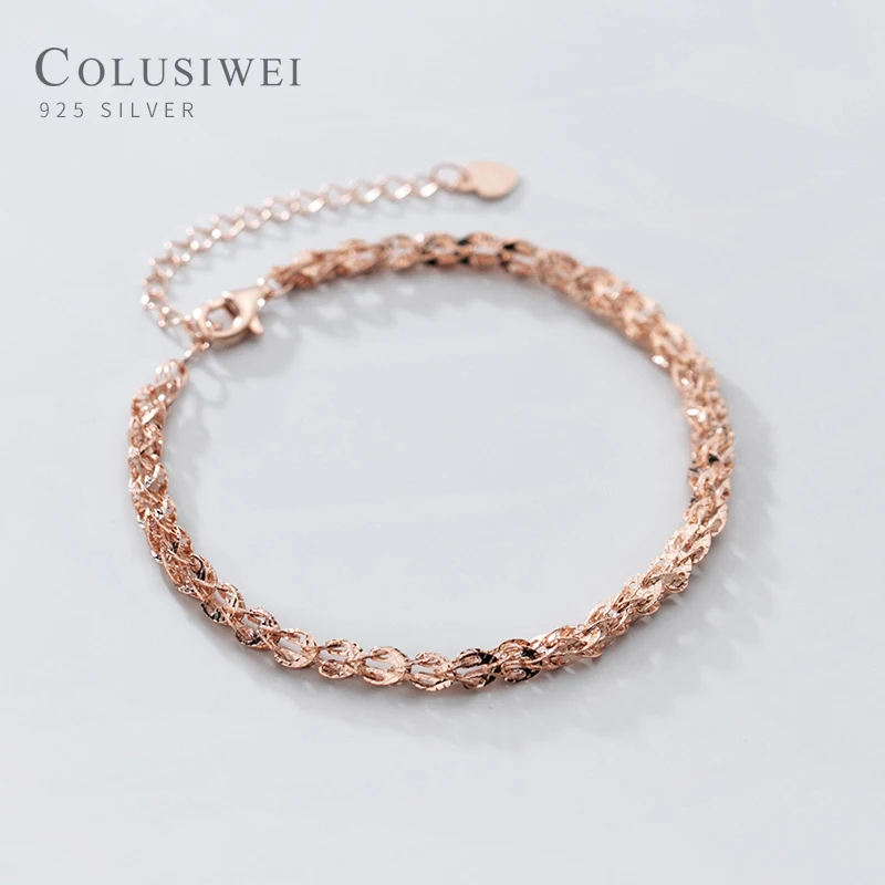 

Colusiwei New Design 925 Sterling Silver Fashion Gypsophila Link Chain Bracelet Bangle for Women Girl Korea Style Fine Jewelry