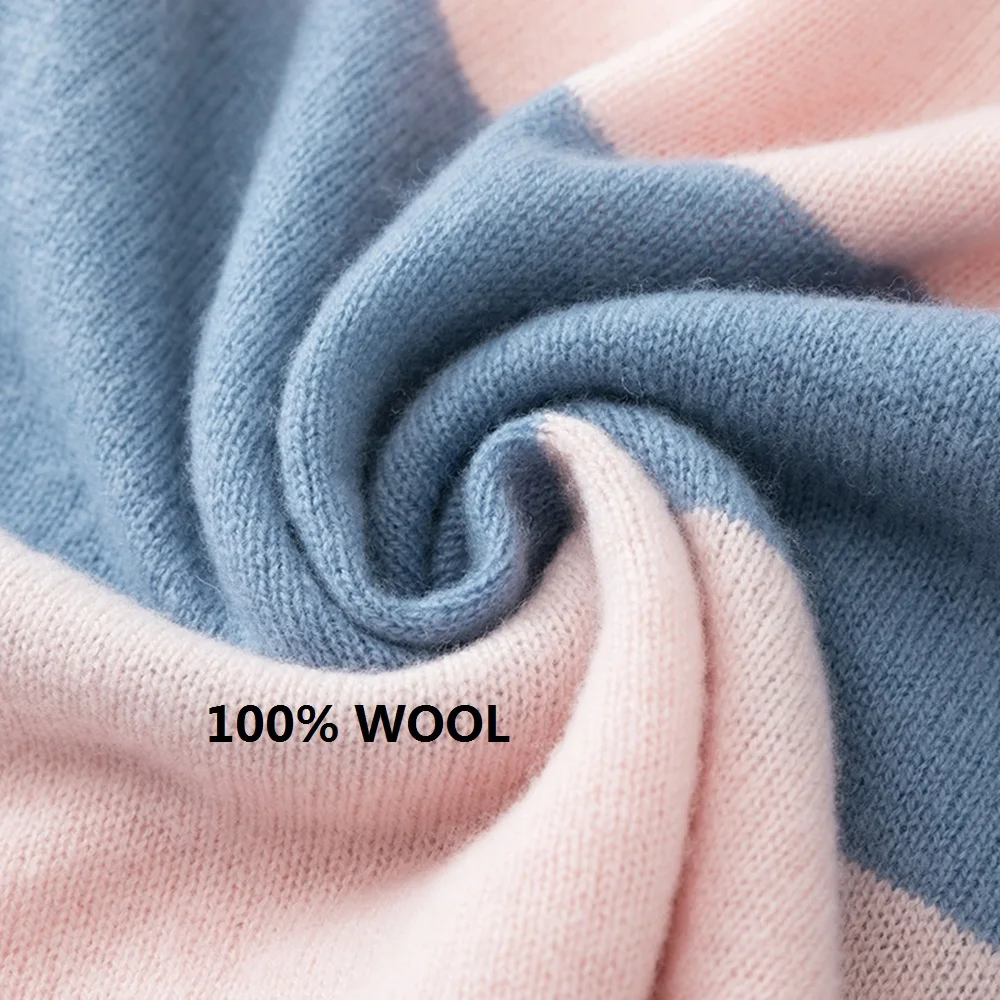 

pure wool striped tops women korean fashion 2021 spring woman clothes sweaters sexy pullovers plus size off shoulder top jumper