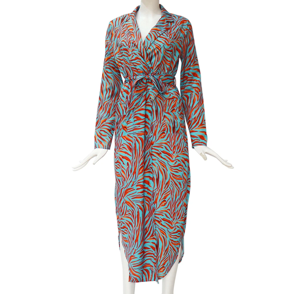 Style A-01 Пикантное Длинное Платье женское пляжное шифоновое платье с длинным рукавом и принтом, повседневное Элегантное летнее вечернее платье с оборками - Цвет: Style A-01