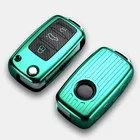 Чехол для ключей из углеродного волокна и ТПУ для Volkswagen VW POLO Tiguan Passat B5 B6 B7 Golf EOS Scirocco Jetta MK6 Octavia