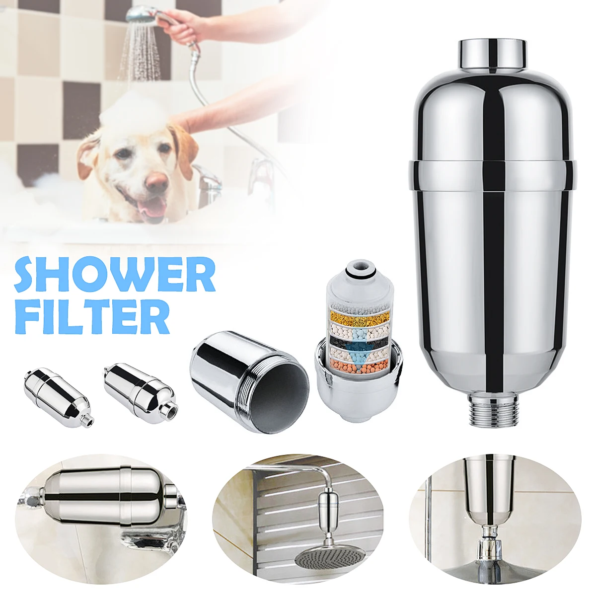 Новый фильтр для душа ванной комнаты воды купания очиститель очистки удаления