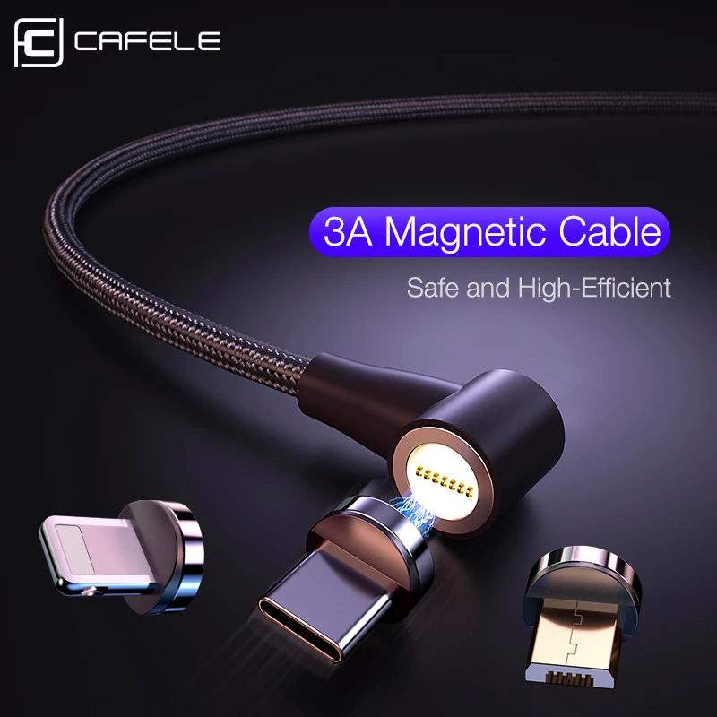 Магнитный кабель Micro USB Cafele для iPhone зарядный провод Type C Huawei P30 Xiaomi Samsung новинка 3
