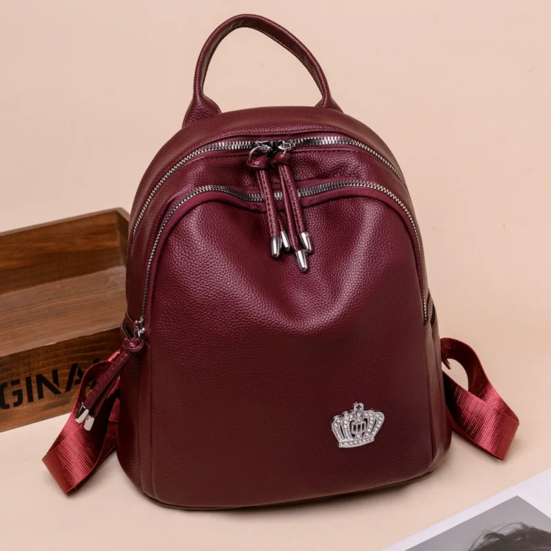 2020 повседневный рюкзак из искусственной кожи женские черные водонепроницаемые