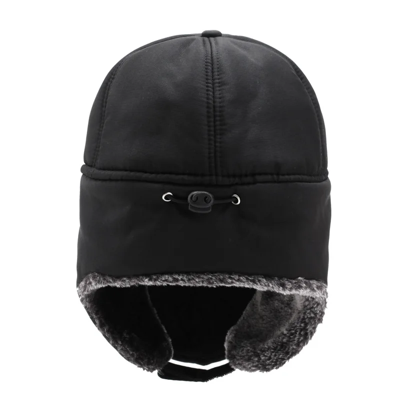 Мужская и русская зимняя шапка-бомбер с ушками шапка-ловушка ушанка теплая шапка
