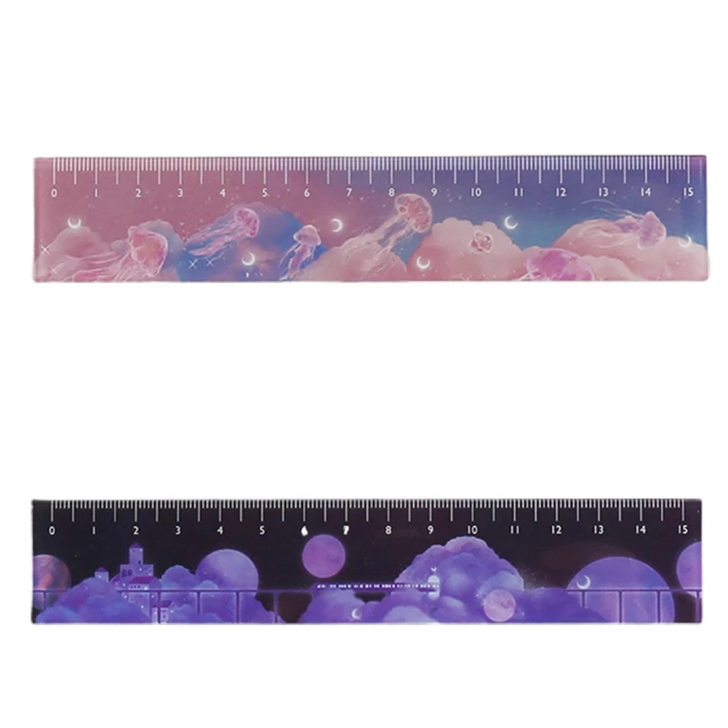 

2021 New Plastic Measuring Tool Plastic Ruler Straight Ruler Student School Office Cute