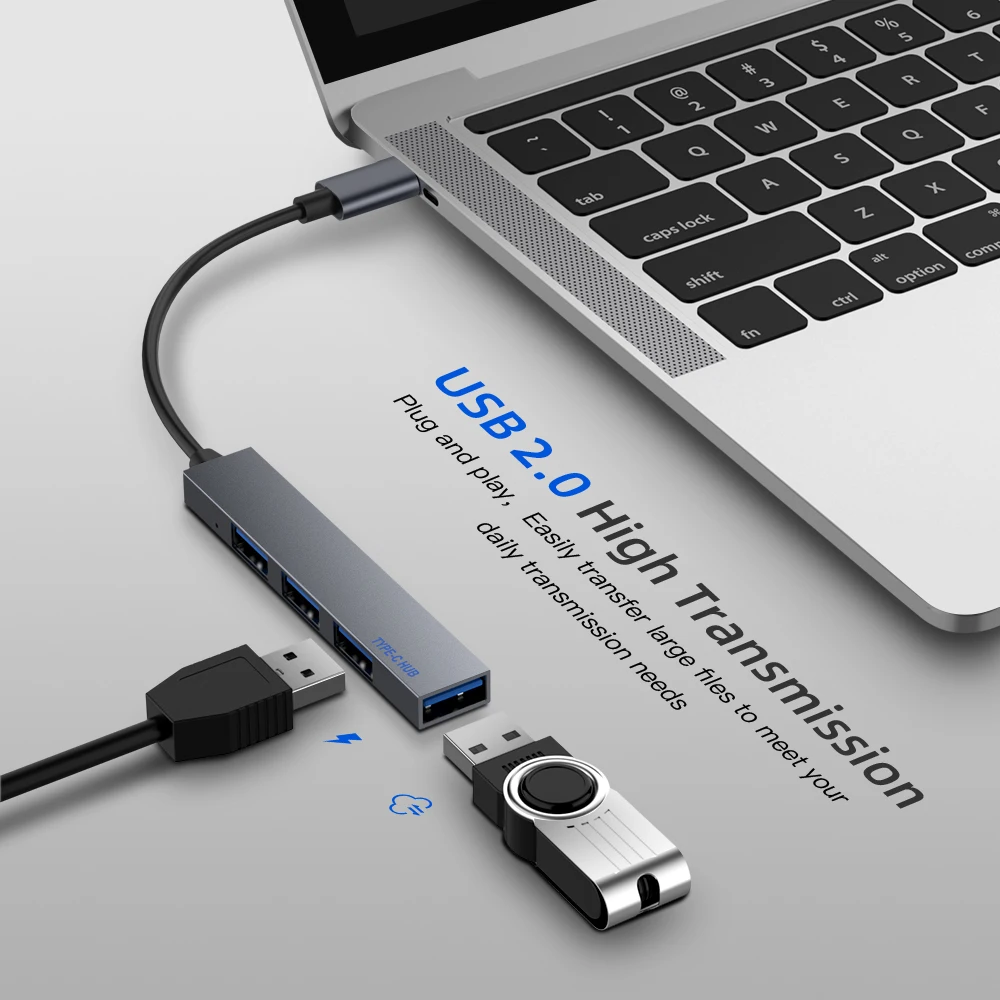 Type C OTG адаптер USB папа к Micro Женский Кабель конвертеры Type-C концентратор 4 порта
