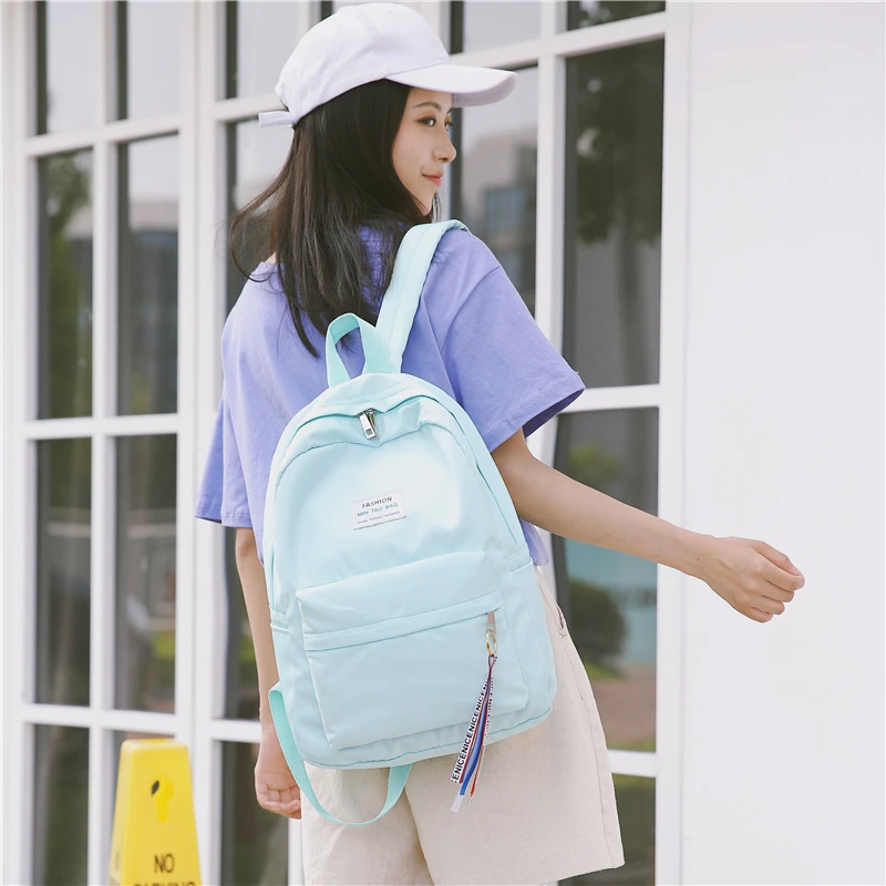 2019 Новый Для женщин рюкзак кисточкой буквы японский стиль кольцо для путешествий