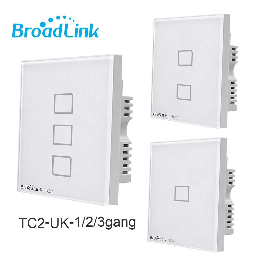 Broadlink TC2 1/2/3 банды Великобритании WiFi переключатель настенный сенсорный панельный