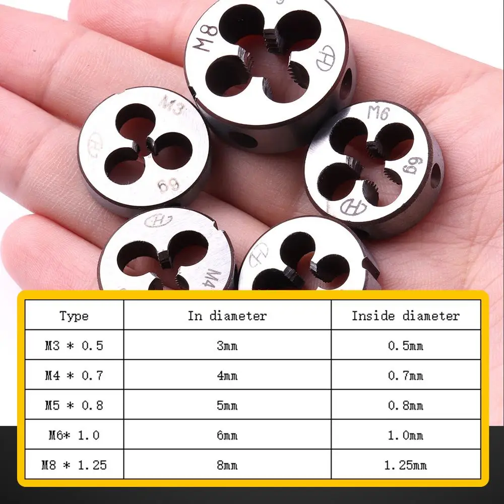 5 шт. высококачественные мини-метрические резьбовые штампы для резьбы из