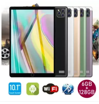 

10.1 inch Android 9.0 Tablet 4G Network High-quality Rear Three-camera Tablet with 6GB+128GB Tablet, Dual SIM Card Phone Tablet