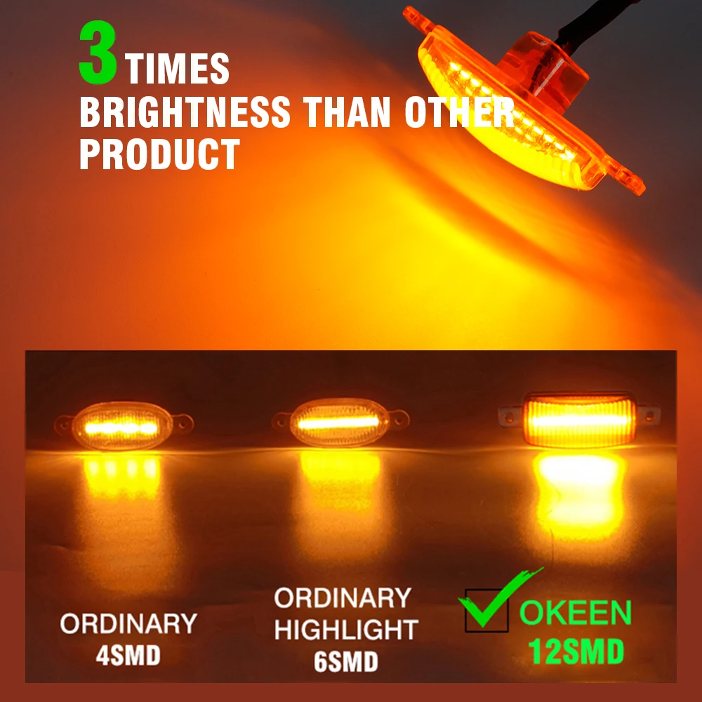 OKEEN Led Автомобильный передний решетка светильник ing Универсальный 12smd дневной