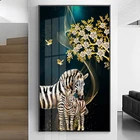 Золотое животное Art Two Gold Zebra Canvas Живопись, настенное искусство, картины для гостиной, современное оформление абстрактное искусство, принты 5-57
