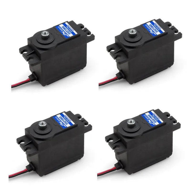 4PCS 4 шт. JX PDI 5521 мг 20 кг с высоким крутящим моментом, металлический зубчатый цифровой сервопривод для радиоуправляемой модели самолета вертолета самолета планера лодки автомобиля - Цвет: 4PCS