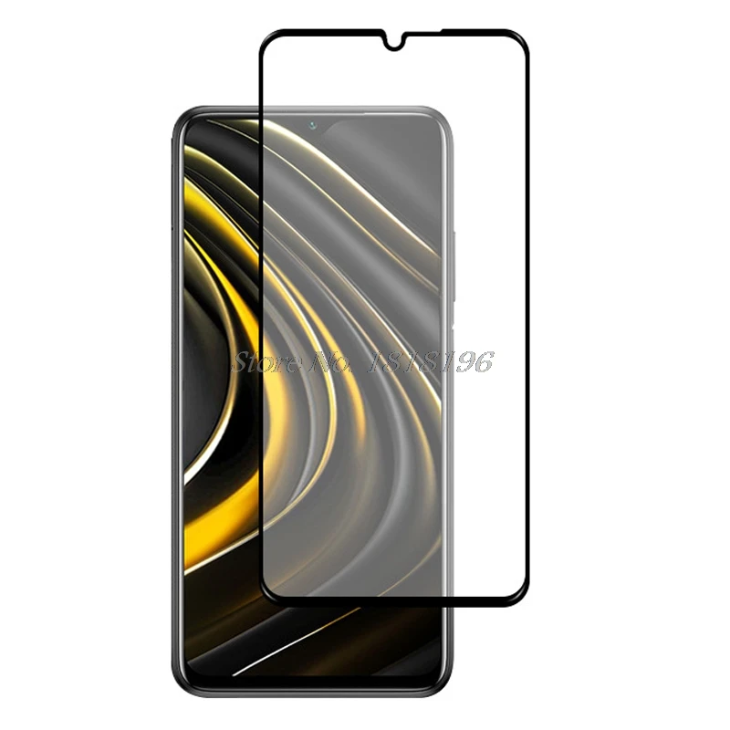 

Для Xiaomi Poco M3 закаленное стекло Оригинал 9H Взрывозащищенная защитная пленка защита экрана маленький Pocophone M3 передняя крышка