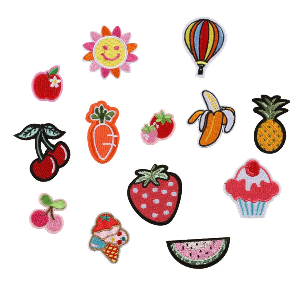 14 шт. патчи для одежды с вышивкой в виде банана лимона вишни арбуза фруктов