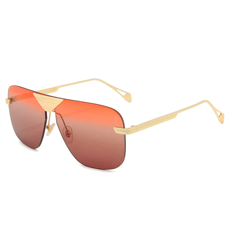 

2020 Fashion Oversized Luxury Sunglasses Women Men Vintage Metal Sunglasses Brand Square Rimless Eyewear Outdoor Oculos De Sol