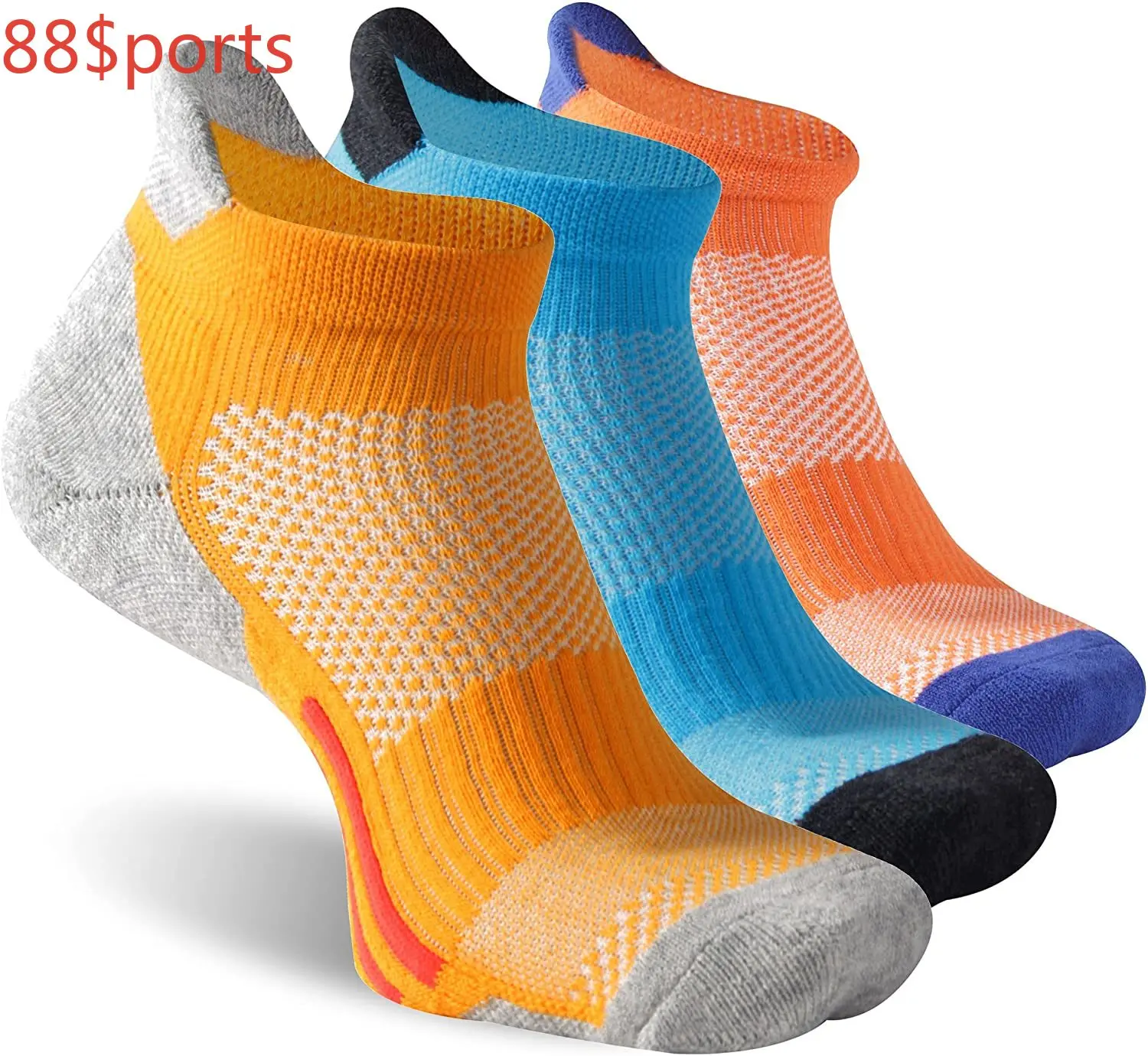 

3 pcs Cycling Socks for Men & Women Breathable Low Cut Sports Tab Sock Performance Ankle Athletic Running Socks