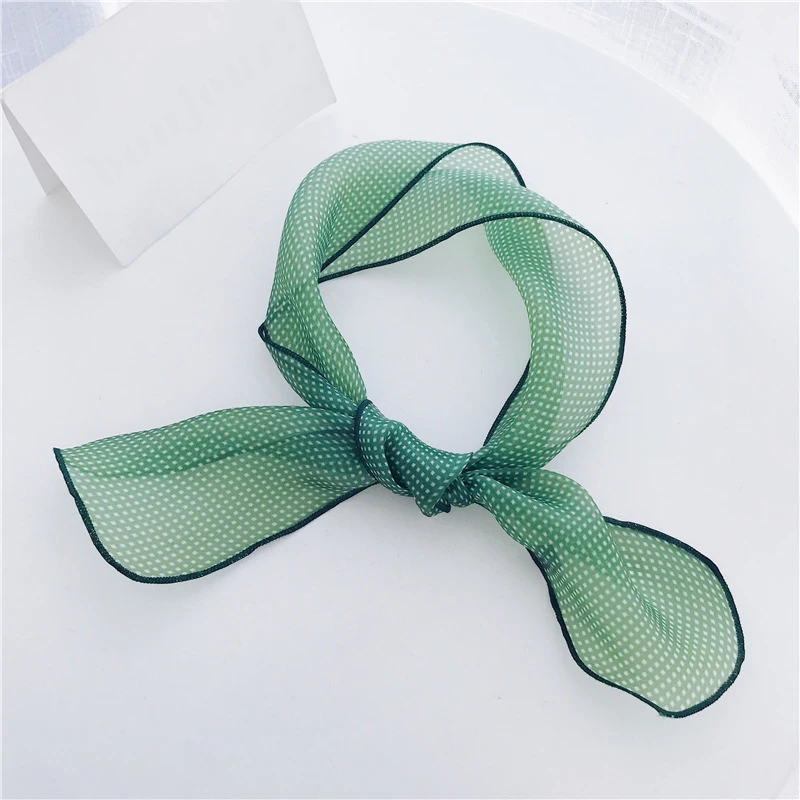 Женский шарф из органзы шарфы для шеи бандана повязка на запястье в горошек отеля