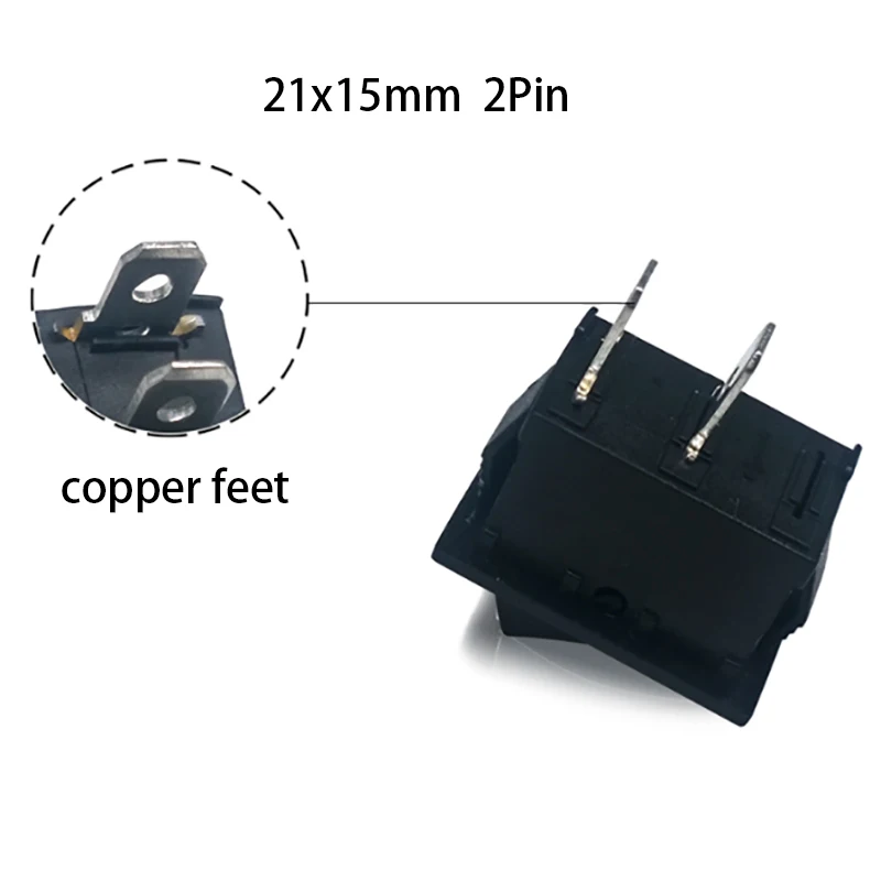 50/100 шт./партия, встроенный 2-контактный кнопочный переключатель SPST 6A-250V