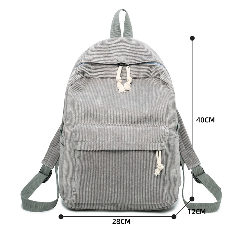

2020 Women Backpack Soft Fabric Backpack Female Corduroy Design School Backpack For Teenage Girls Striped Backpack School Bag