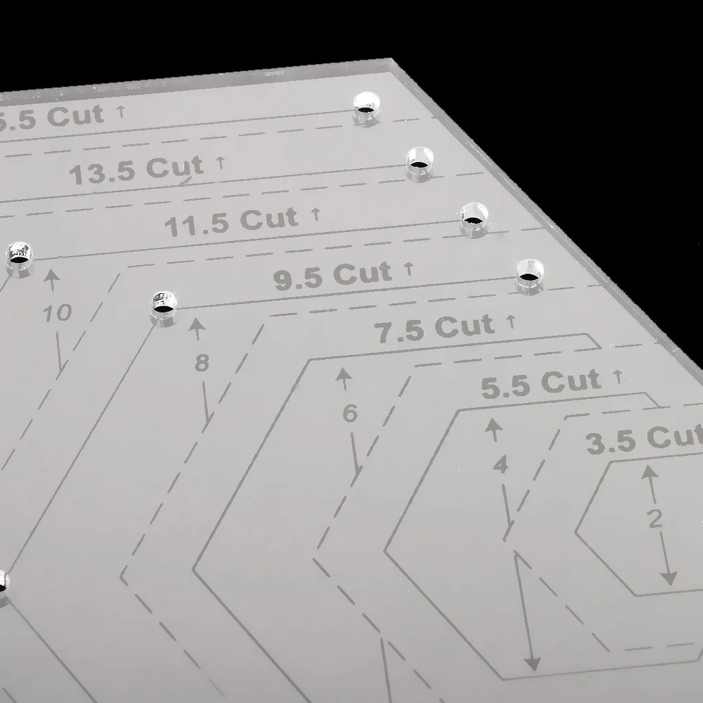 

15.5 Cut Clear Quilting Sewing Patchwork Craft Scale Ruler Hexagon Ruler DIY