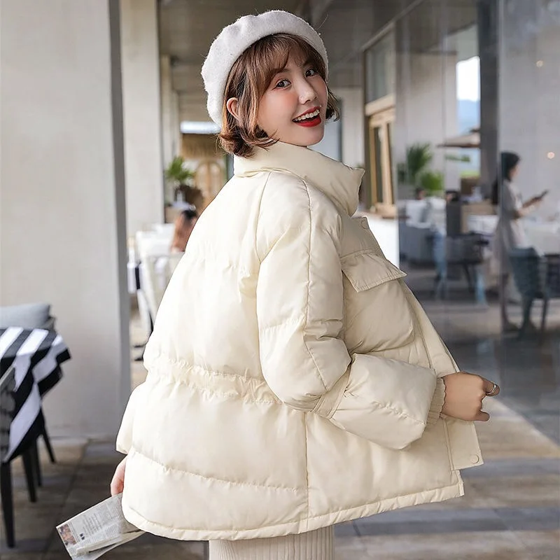 Новинка 2019 Женское зимнее и осеннее пальто с подкладкой теплое плотное бежевого
