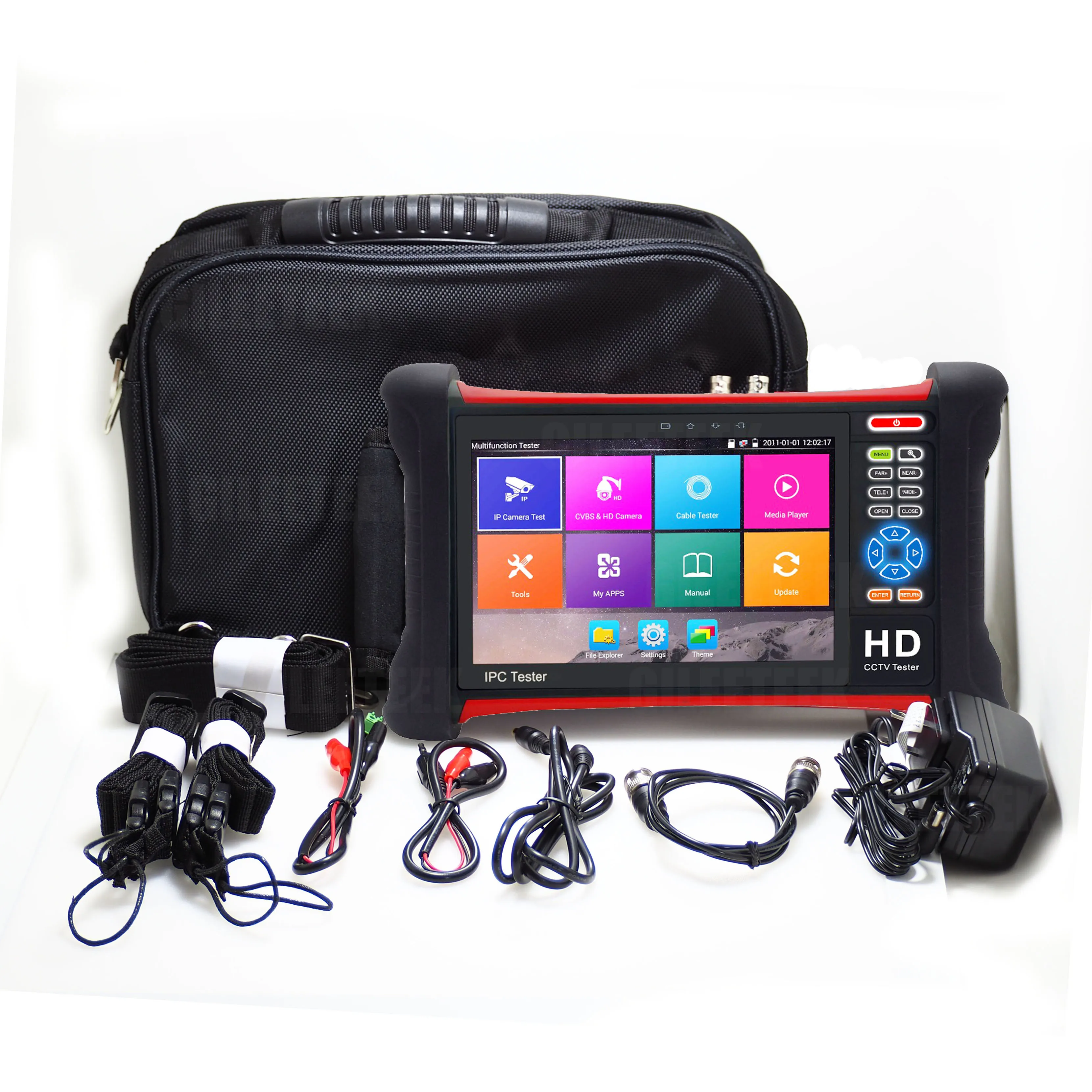 CCTV тестер монитора 8MP TVI CVI AHD SDI CVBS IP Камера 7 дюймов сенсорный экран POE DV12V