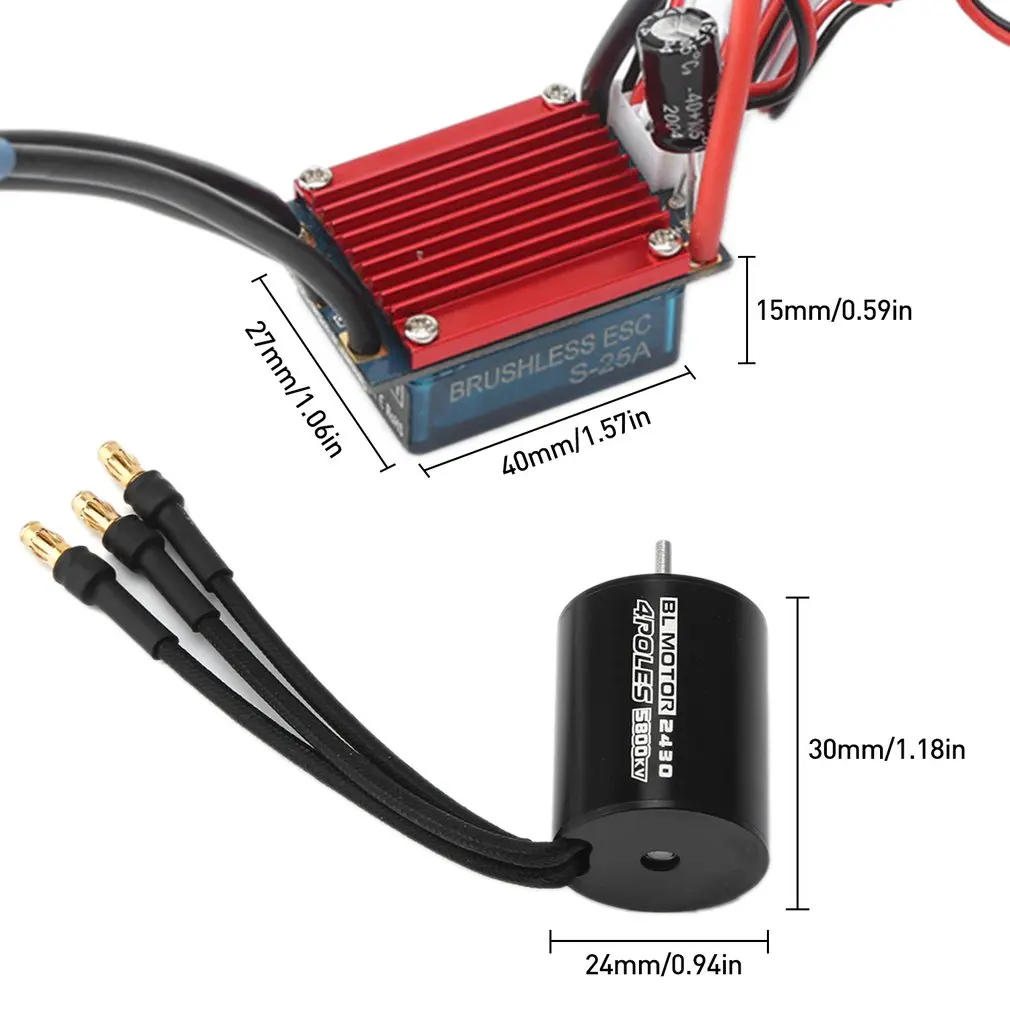 

2430 5800KV / 7200KV & 2435 3300KV / 4500KV / 4800KV Brushless Motor High Quality for 1/18 1/16 RC Car Truck